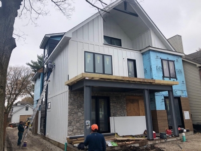 Masonry And Siding Installation Stage - Addison IV Eco-Smart Model Home 00012.